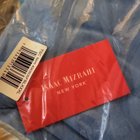 NWT Isaac Mizrahi Loose Knit Roll Sleeve Tee XXXL French Blue - Picture 3 of 4